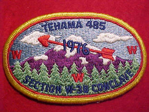 1976 W3B SECTION CONCLAVE PATCH, TEHAMA 485