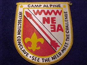1977 NE3A SECTION CONCLAVE PATCH, CAMP ALPINE
