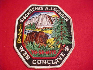 1978 W3B SECTION CONCLAVE PATCH, HOST LODGE 278 YOSEMITE