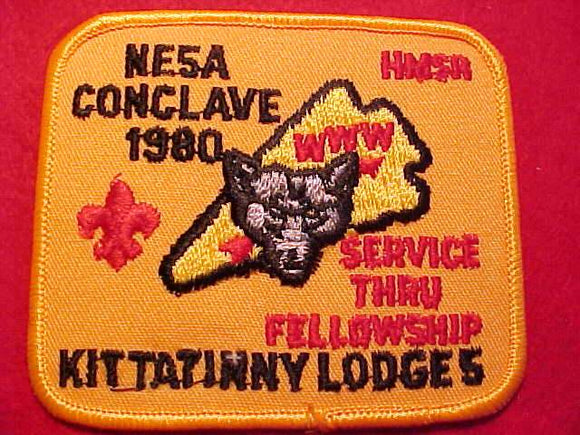 1980 NE5A SECTION CONCLAVE PATCH, HMSR, KITTATINNY LODGE 5 HOST