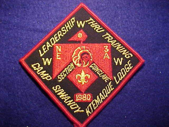 1980 NE3A SECTION CONCLAVE PATCH, CAMP SIWANOY, KTEMAQUE LODGE 15