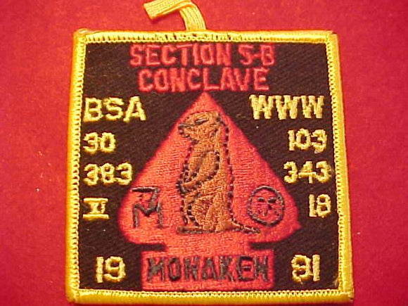 1981 NE5BSECTION CONCLAVE PATCH, HOST LODGE 103 MONAKEN