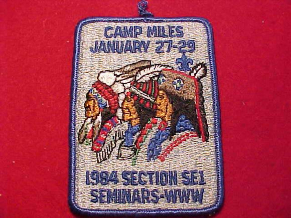 1984 SE1 SECTION SEMINARS PATCH, CAMP MILES