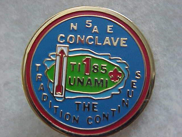 1985 NE5A SECTION CONCLAVE PIN, UNAMI LODGE 1, TREASURE ISLAND