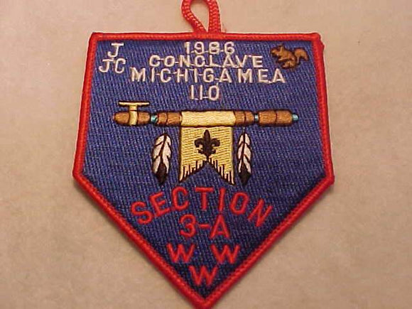 1986 EC3A SECTION CONCLAVE PATCH, MICHIGAMEA 110