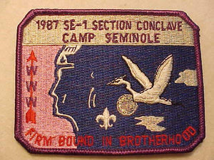 1987 DE1 SECTION CONCLAVE PATCH, CAMP SEMINOLE