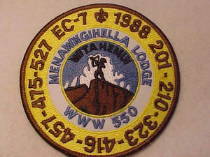 1988 EC7 SECTION CONCLAVE PATCH, LODGE 550 MENAWNGIHELLA