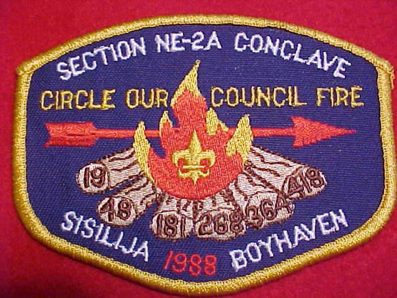 1988 NE2A SECTION CONCLAVE PATCH, HOST LODGE 19 SISILIJA, CAMP BOYHAVEN