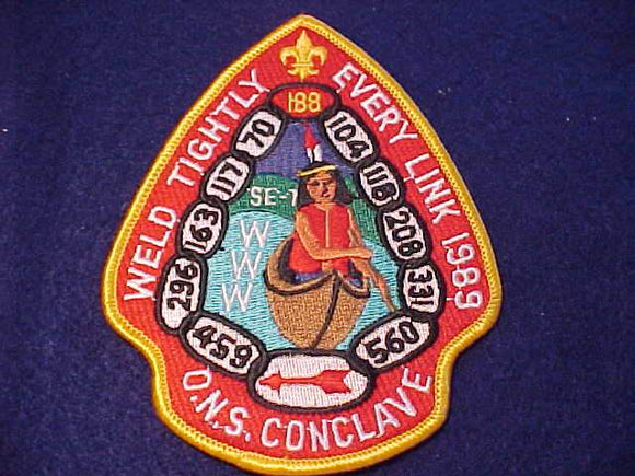 1989 SE7 SECTION CONCLAVE PATCH, OLD NORTH STATE CONVLAVE, HOST LODGE 188