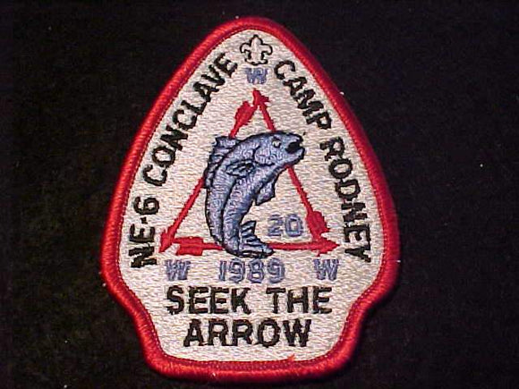 1989 NE6 SECTION CONCLAVE PATCH, HOST LODGE 20 NENTICO, CAMP RODNEY