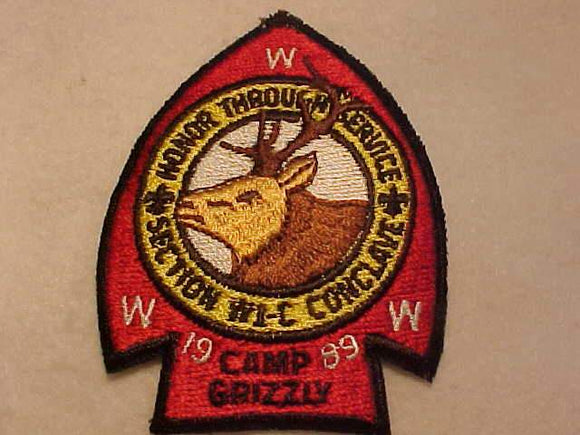 1989 W1C SECTION CONCLAVE PATCH, CAMP GRIZZLY