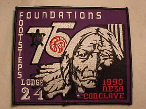 1990 NE3A SECTION CONCLAVE PATCH, HOST LODGE 24, 5X6"