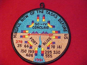 1991 SC-IV (SC4) SECTION CONCLAVE PATCH, HOST LODGE 378 GILA, FORT BLISS