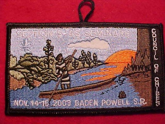 2003 S4S SECTION SEMINARS PATCH, COUNCIL OF CHIEFS, BADEN POWELL SCOUT RESV., COUNCIL OF CHIEFS