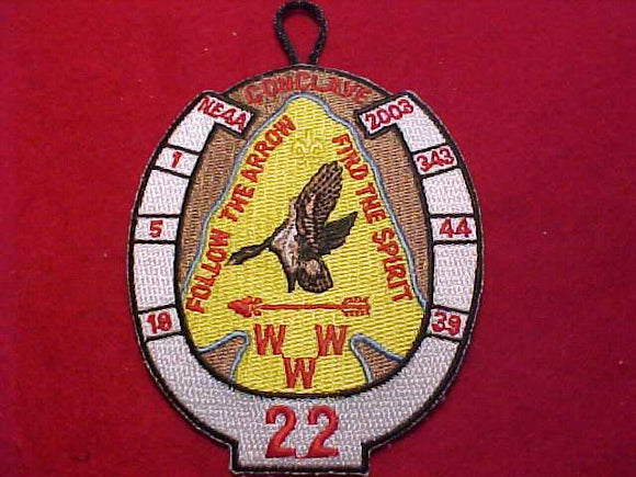 2003 NE4A SECTION CONCLAVE PATCH, HOST LODGE 22 OCTORARO