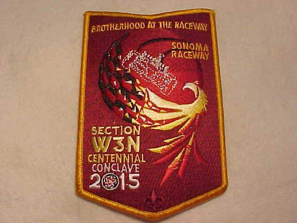 2015 W3N SECTION CONCLAVE PATCH, SOMOMA RACEWAY, YELLOW BDR.