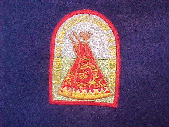 1975 SECTION SE6 CONFERENCE PATCH, CAMP LA-NO-CHE HOST, USED