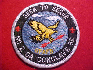 1985 PATCH, SECTION NC2 CONCLAVE, GFAGB HOST