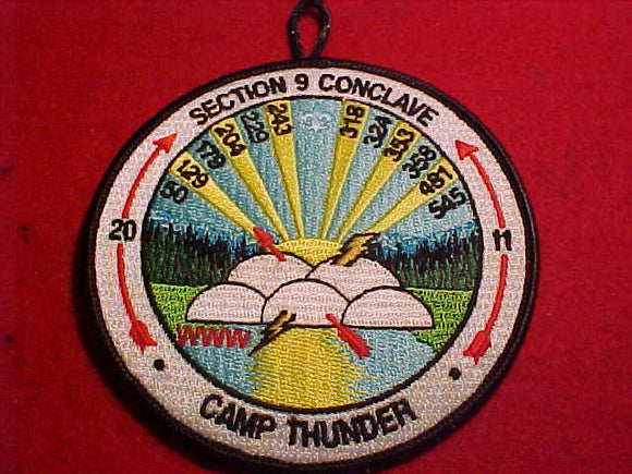 2011 PATCH, SECTION SR9 CONCLAVE, CAMP THUNDER, BLACK BDR., HOST LODGE 324 IN-I-TO