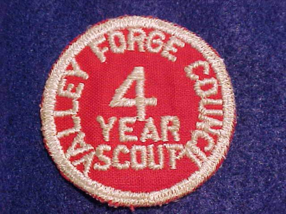 1940'S PATCH VALLEY FORGE COUNCIL, 4 YEAR SCOUT