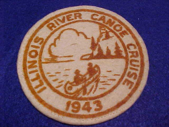 1943 PATCH, ILLINOIS RIVER CANOE CRUISE, FELT