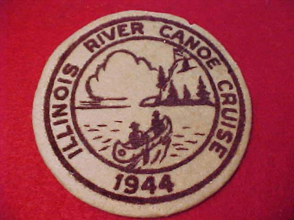 1944 PATCH, ILLINOIS RIVER CANOE CRUISE, FELT