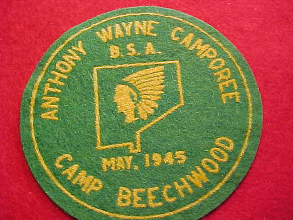 1945, ANTHONY WAYNE CAMPOREE, CAMP BEECHWOOD, MINT COND.