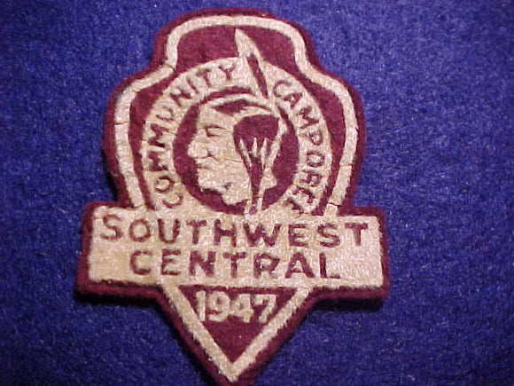 1947 SOUTHWEST CENTRAL COMMUNITY CAMPOREE, FELT