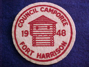 1948, FORT HARRISON COUNCIL CAMPOREE, FELT, MINT COND.