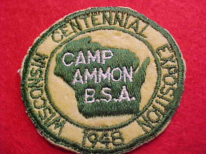 1948, WISCONSIN CENTENNIAL EXPOSITION, CAMP AMMON, FELT, USED