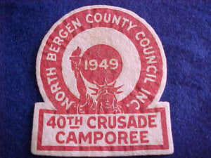 1949, NORTH BERGEN COUNTY COUNCIL, 40TH CRUSADE CAMPOREE, FELT