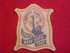 1949 PATCH, GREATER NEW YORK CAMPOREE, FELT, USED, FAIR COND.
