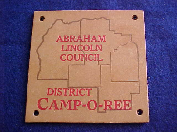 1950'S, ABRAHAM LINCOLN COUNCIL DISTRICT CAMPOREE, LEATHER
