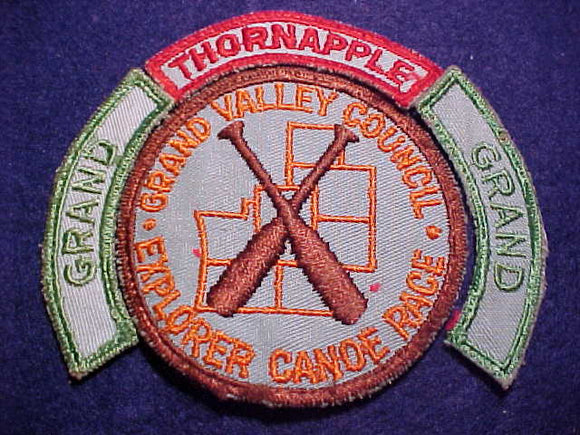 1950'S GRAND VALLEY C., EXPLORER CANOR RACE, 3 RIVER SEGMENTS (2 GRAND/1 THORNAPPLE), USED