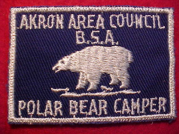 1950'S ACTIVITY PATCH, AKRON AREA COUNCIL, POLAR BEAR CAMPER