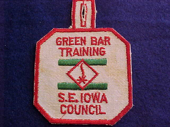 1950'S, SOUTHEAST IOWA COUNCIL GREEN BAR TRAINING, USED