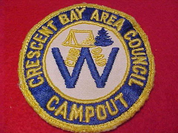 1950'S PATCH, CRESCENT BAY AREA COUNCIL, CUB/DAD CAMPOUT, USED