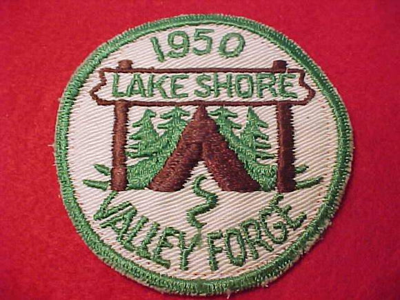 1950 PATCH, CHICAGO COUNCIL, LAKE SHORE DISTRICT, VALLEY FORGE (NATIONAL JAMBOREE) CONTIGENT, USED