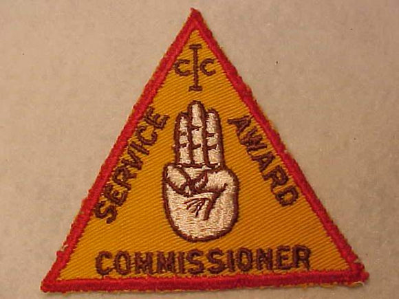 1950'S ACTIVITY PATCH, CENTRAL INDIANA COUNCIL, COMMISSIONER SERVICE AWARD
