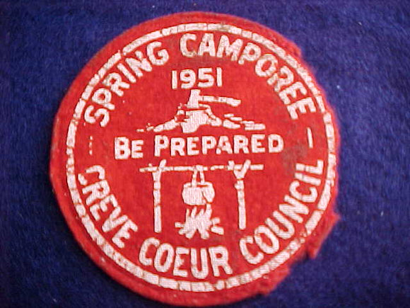 1951, CREVE COEUR COUNCIL SPRING CAMPOREE, FELT, USED