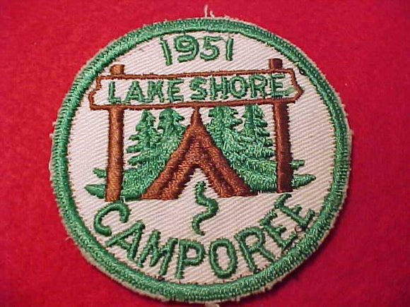 1951 PATCH, CHICAGO COUNCIL, LAKE SHORE DISTRICT CAMPOREE, USED