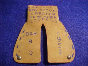 1952 N/C SLIDE, GREATER NEW YORK COUNCILS, BAR B Q, LEATHER
