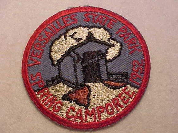 1952 ACTIVITY PATCH, VERSAILLES STATE PARK SPRING CAMPOREE
