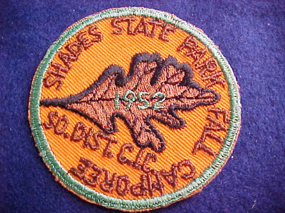 1952, CENTRAL INDIANA COUNCIL, SO. DISTRICT, SHADES STATE PARK FALL CAMPOREE