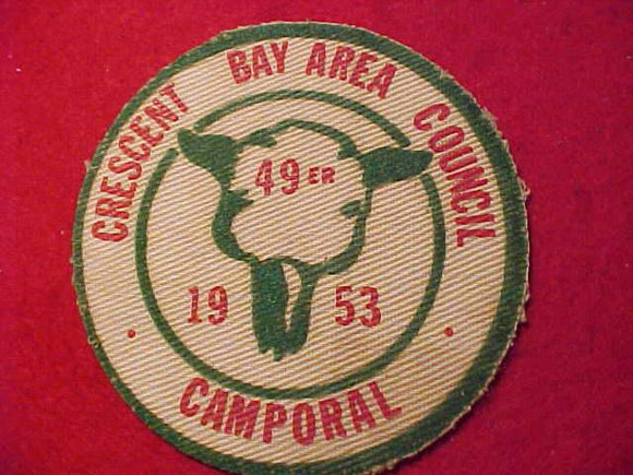 1953 CRESCENT BAY AREA C. CAMPORAL, SILK SCREEN ON CANVAS, USED