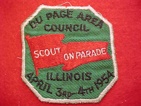 1954, DU PAGE AREA COUNCIL, SCOUT ON PARADE, USED