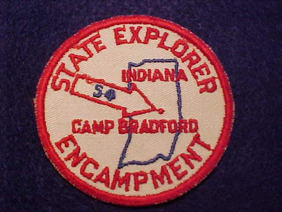 1954 ACTIVITY PATCH, INDIANA STATE EXPLORER ENCAMPMENT, CAMP BRADFORD