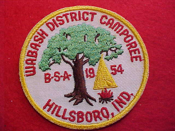 1954, WABASH DISTRICT CAMPOREE, HILLSBORO, IND.