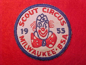 1955 MILWAUKEE SCOUT CIRCUS, BLUE BORDER