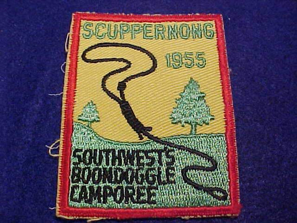 1955 PATCH, SCUPPERNONG, SOUTHWEST'S BOONDOGGLE CAMPOREE